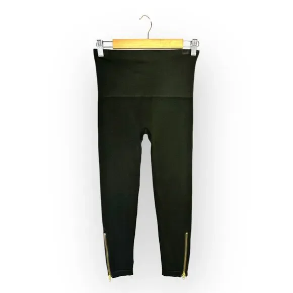 Spanx Women's Look At Me Now Seamless Side Zip Leggings M Olive Green Zip Leg - Picture 8 of 8